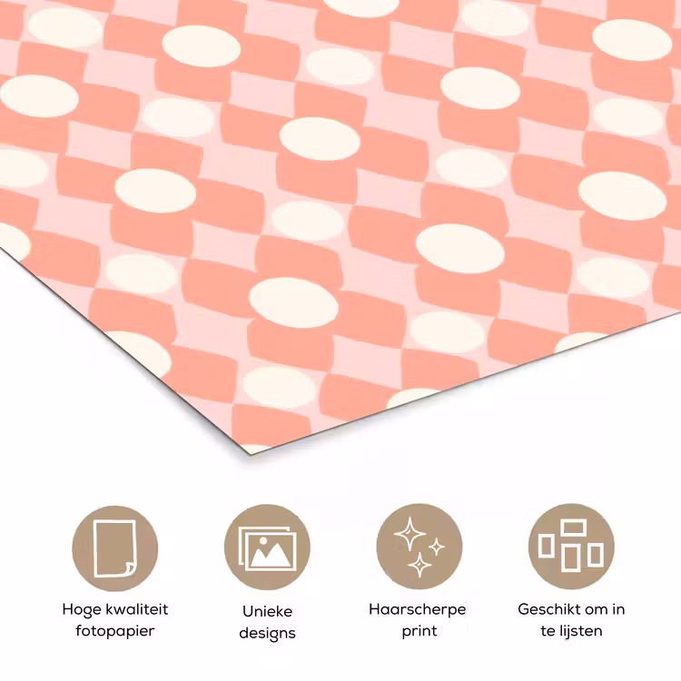 Poster - Koraal - Retro - Geometrisch - Patroon — 5