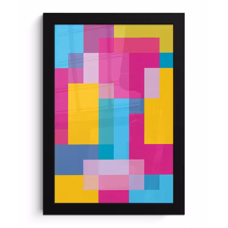 Poster met lijst - Abstract - Geometrisch - Kunst - Kleurrijk - Modern — 1