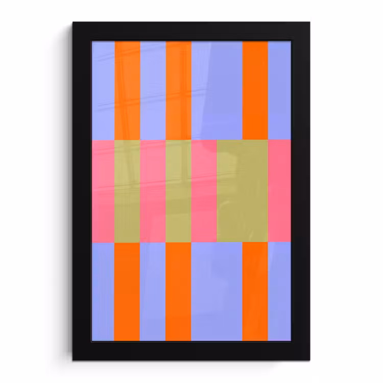 Poster met lijst - Abstract - Patroon - Geometrisch - Kleurrijk - Modern — 1