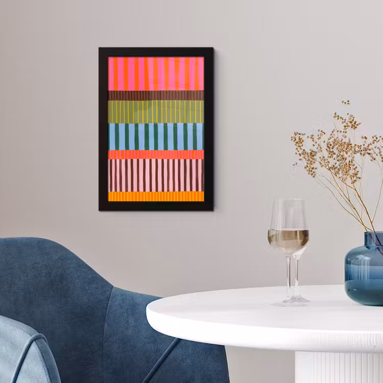 Poster met lijst - Abstract - Strepen - Modern - Kleurrijk - Kunst — 2