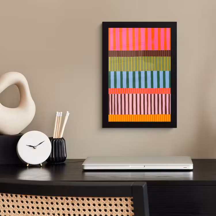 Poster met lijst - Abstract - Strepen - Modern - Kleurrijk - Kunst — 3