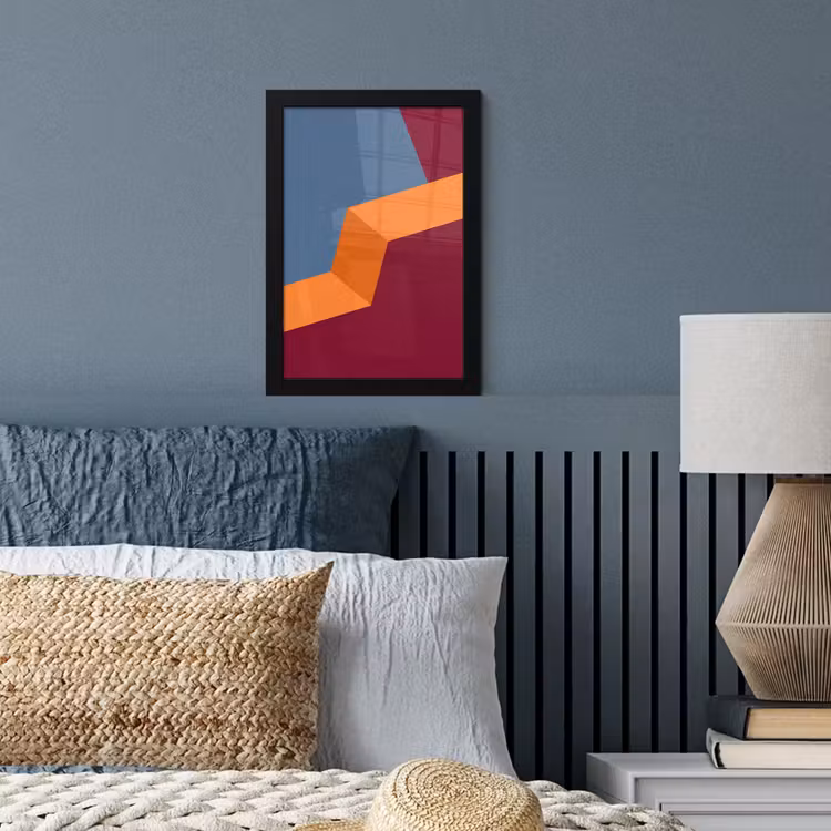 Poster met lijst - Abstract - Vormen - Modern - Blauw - Oranje — 4
