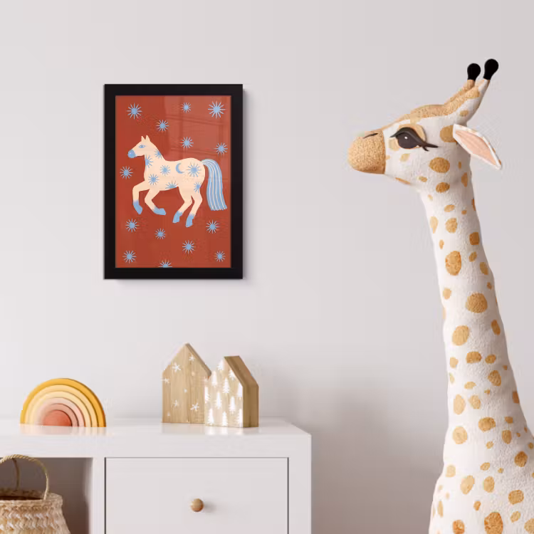 Poster met lijst - Dieren - Sterren - Maan - Abstract - Rood — 5
