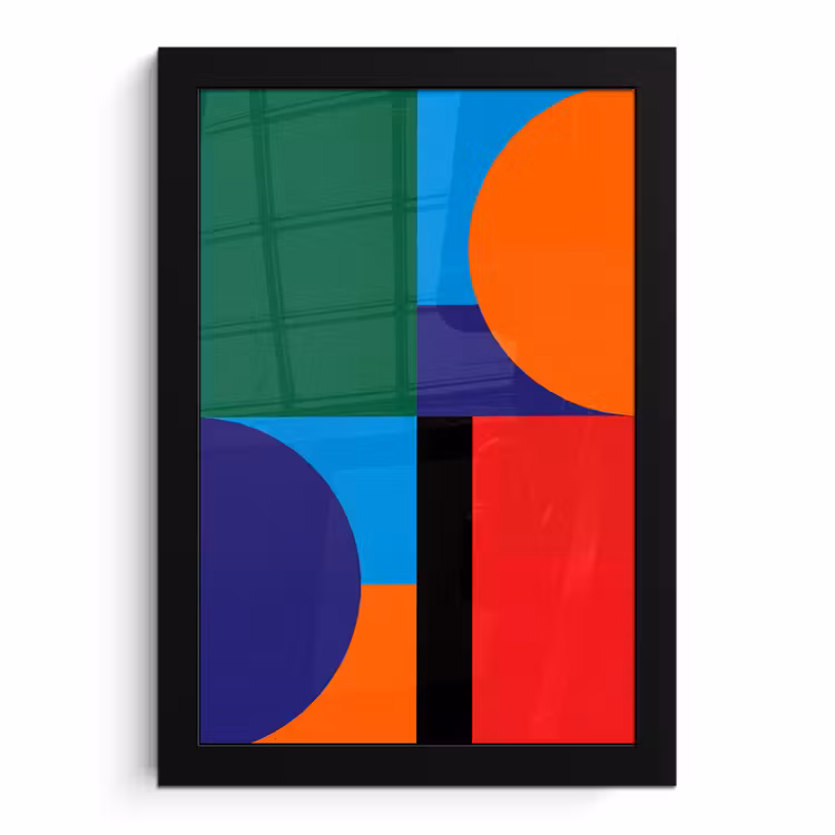 Poster met lijst - Geometrisch - Abstract - Vormen - Kleurrijk - Modern — 1