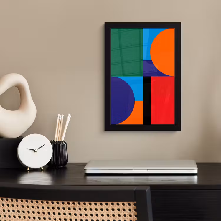 Poster met lijst - Geometrisch - Abstract - Vormen - Kleurrijk - Modern — 3