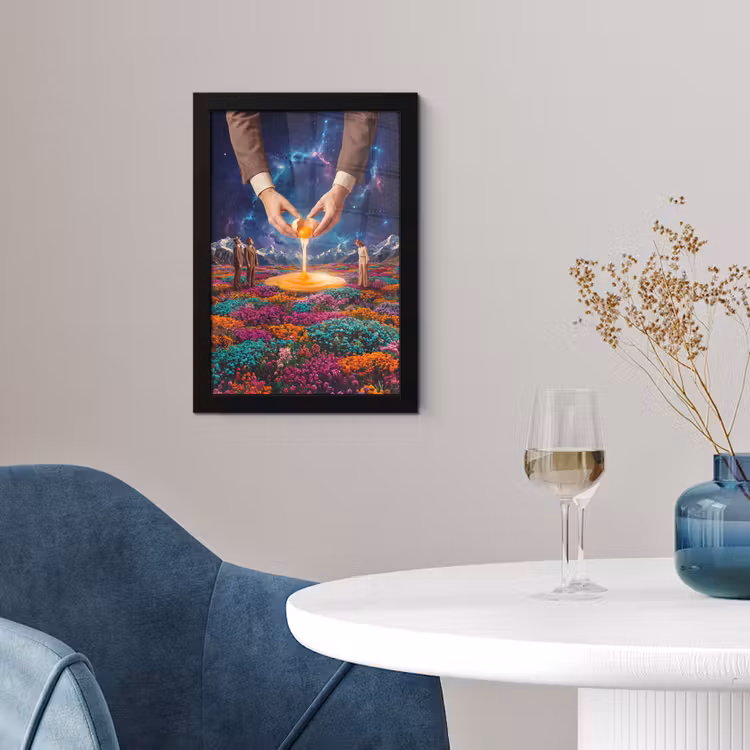 Poster met lijst - Handen - Ei - Surrealisme — 2