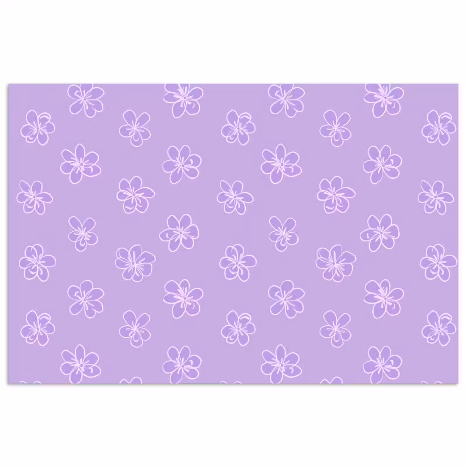 Poster - Lila - Botanisch - Bloemen - Handgetekend - Patroon — 1