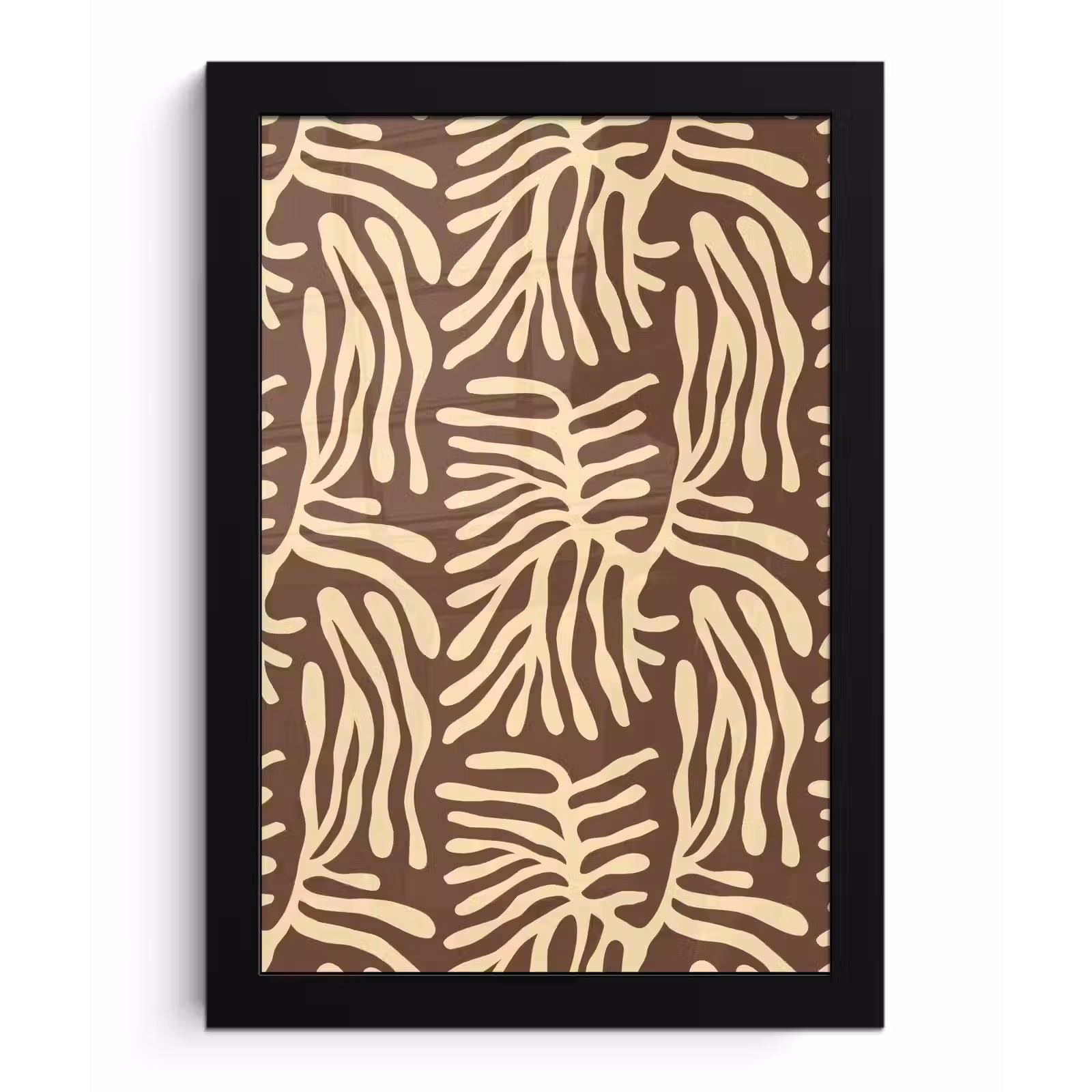 Poster met lijst - Bruin - Koraal - Expressief - Patroon — 1