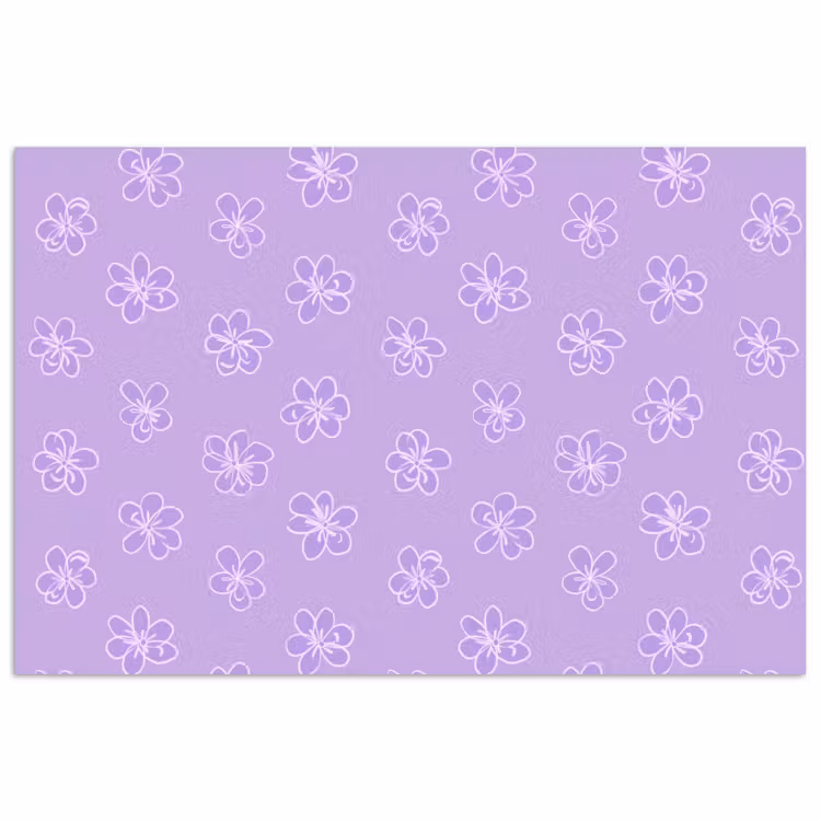 Poster - Lila - Botanisch - Bloemen - Handgetekend - Patroon — 1
