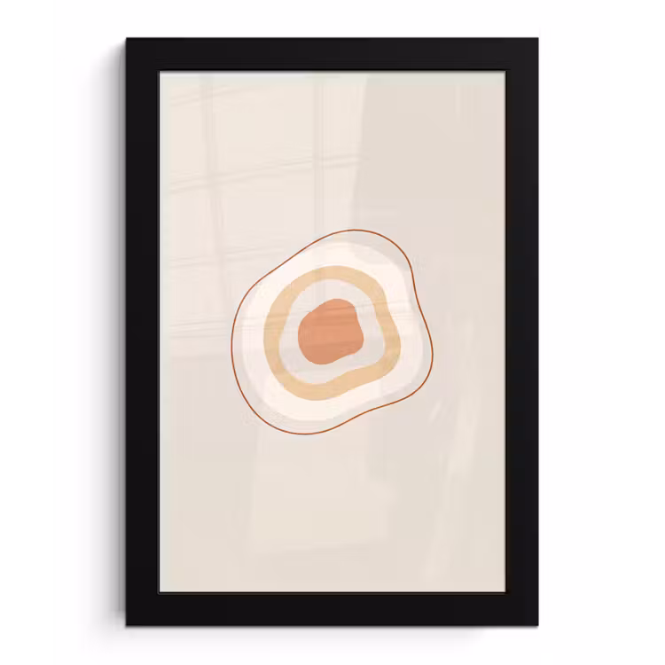 Poster met lijst - Abstract - Organisch - Modern - Beige - Kunst — 1