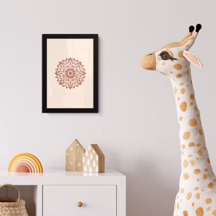 Poster met lijst - Decoratie - Cirkel - Symmetrisch - Modern - Roodbruin — 5