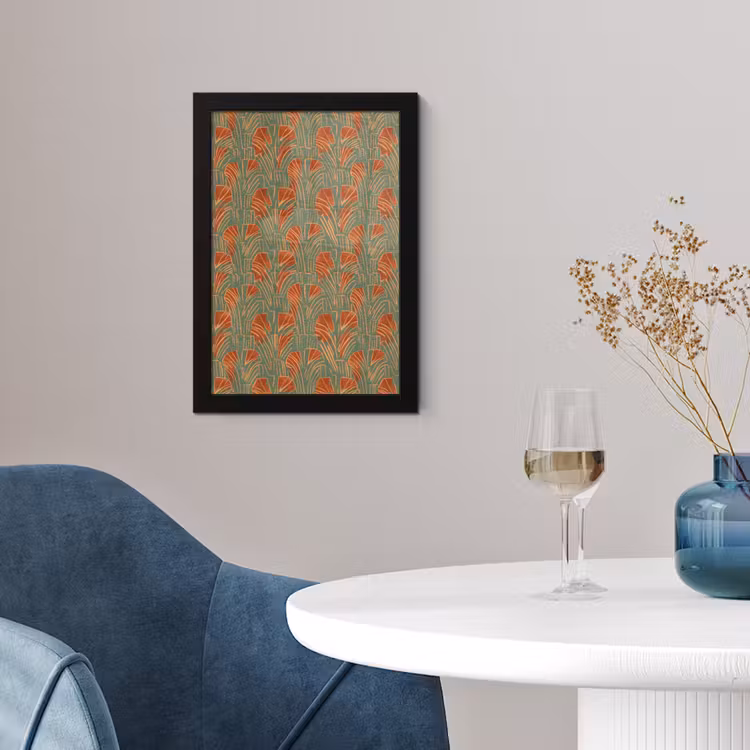 Poster met lijst - Groen - Terracotta - Deco - Waaiers — 2