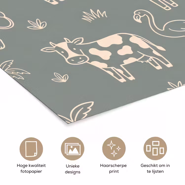 Poster - Dieren - Safari - Patroon - Illustratie - Groen — 5