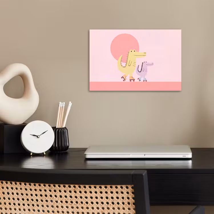 Poster - Dieren - Skaten - Illustratie - Speels - Roze — 2