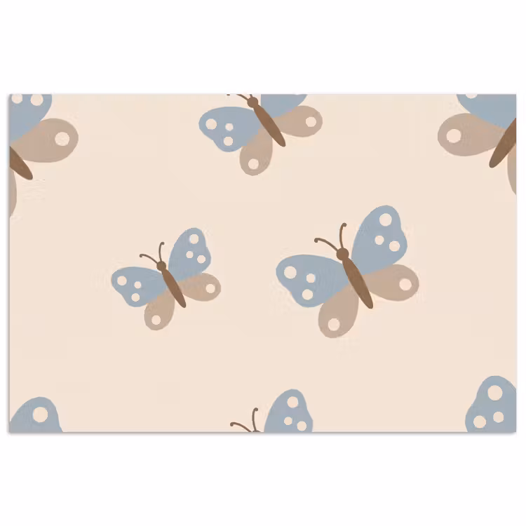 Poster - Insect - Vlinderpatroon - Abstract - Blauw - Beige — 1