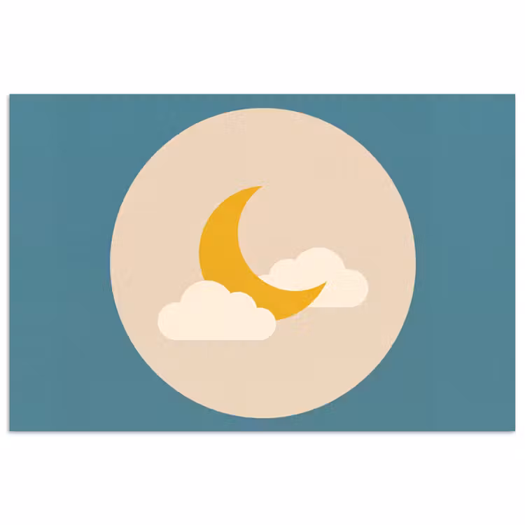 Poster - Maan - Wolken - Natuur - Abstract - Geel — 1