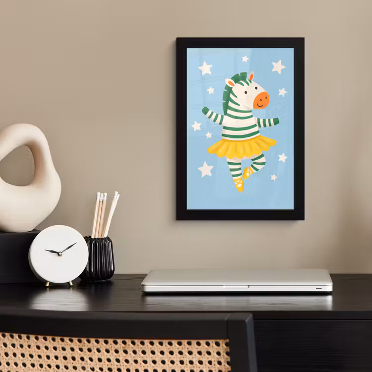 Poster met lijst - Dieren - Dans - Illustratie - Kinderkamer - Sterren — 3