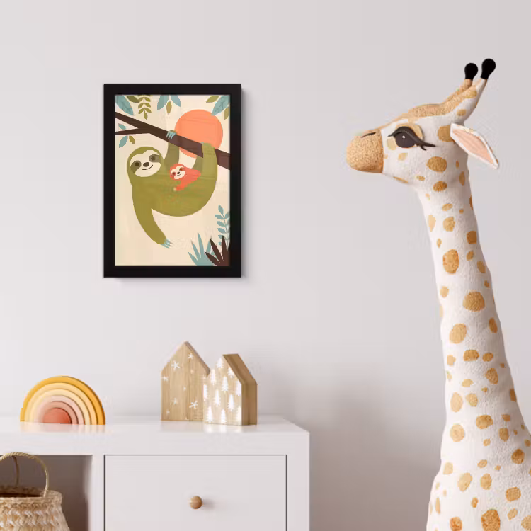 Poster met lijst - Dieren - Moeder - Baby - Natuur - Groen — 5