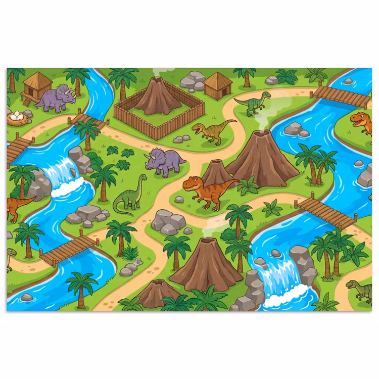 Poster - Dinosaurus - Landschap - Cartoon — 1