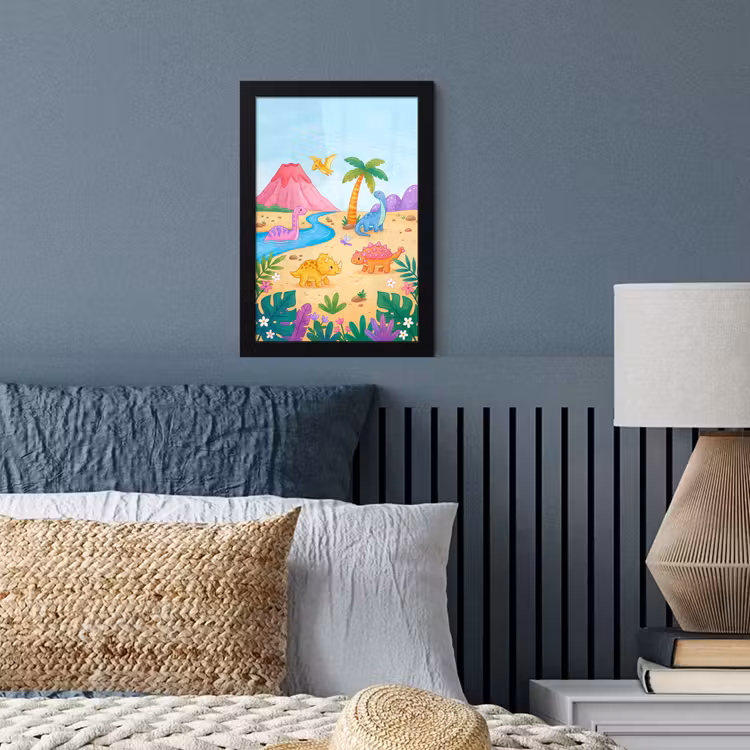 Poster met lijst - Dinosaurus - Jungle - Illustratie — 4
