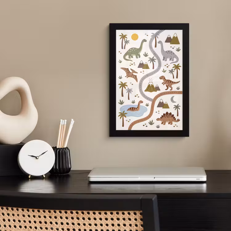 Poster met lijst - Dinosaurus - Natuur - Speels — 3
