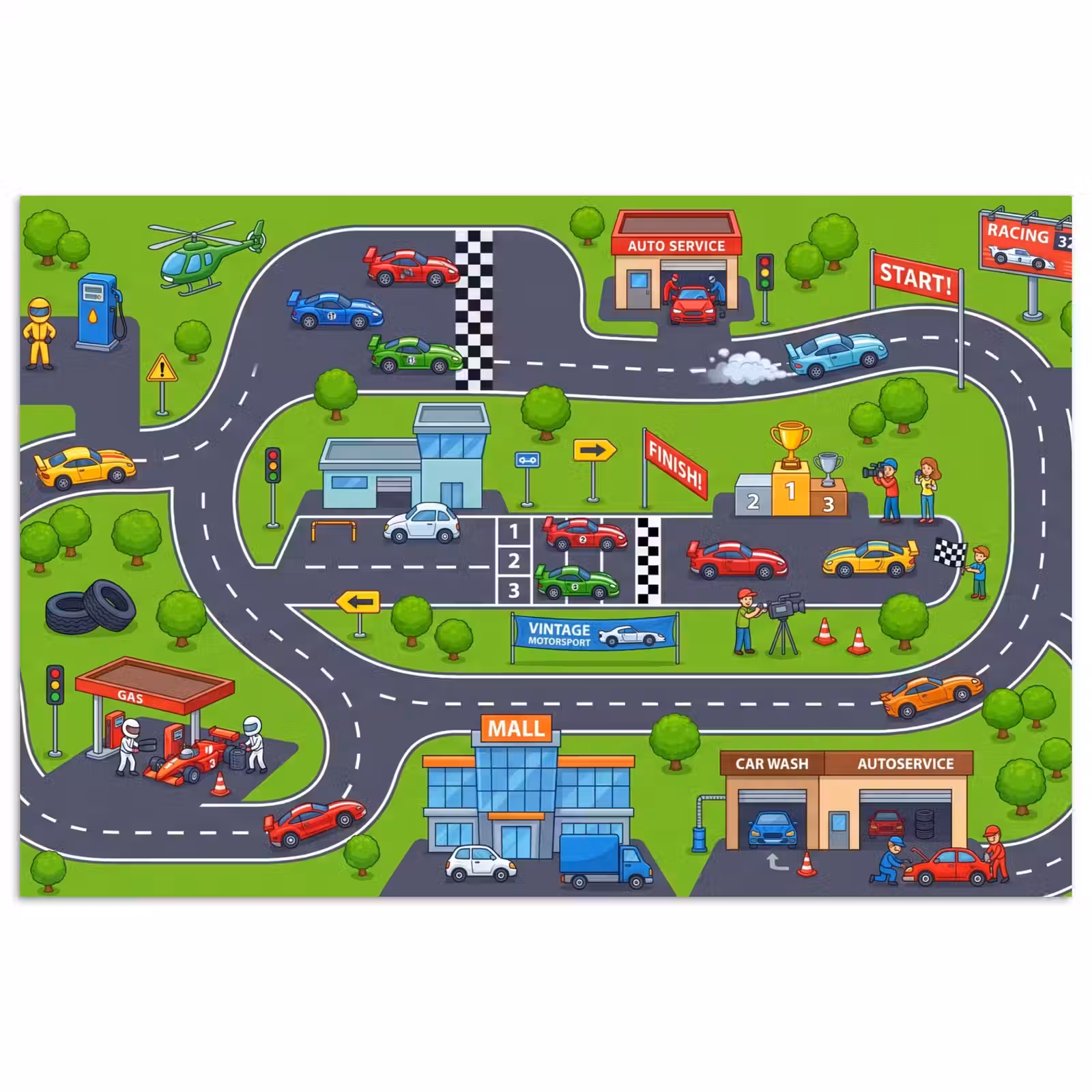 Poster - Circuit - Auto - Cartoon — 1