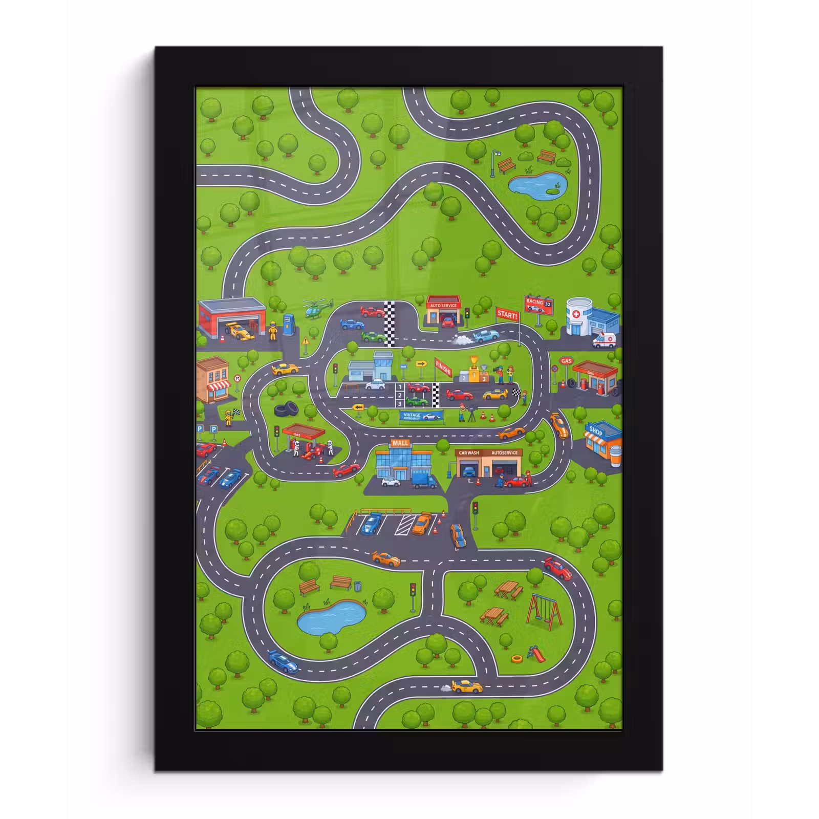 Poster met lijst - Circuit - Auto - Cartoon — 1
