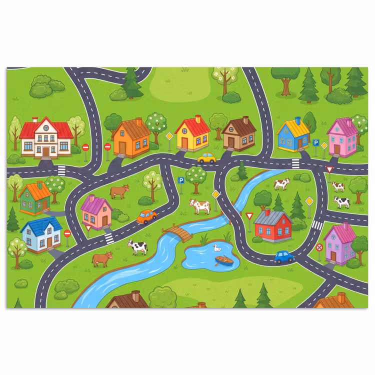 Poster - Dorp - Wegen - Huizen — 1