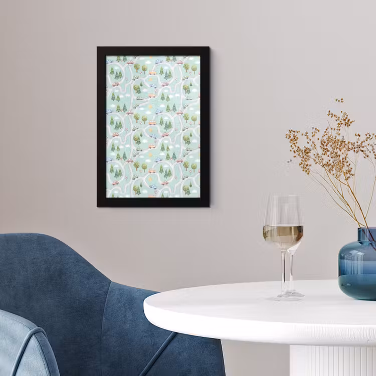 Poster met lijst - Auto - Weg - Patroon — 2