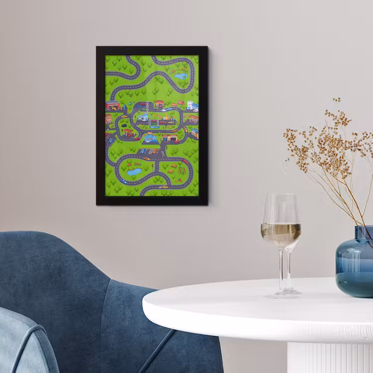 Poster met lijst - Circuit - Auto - Cartoon — 2