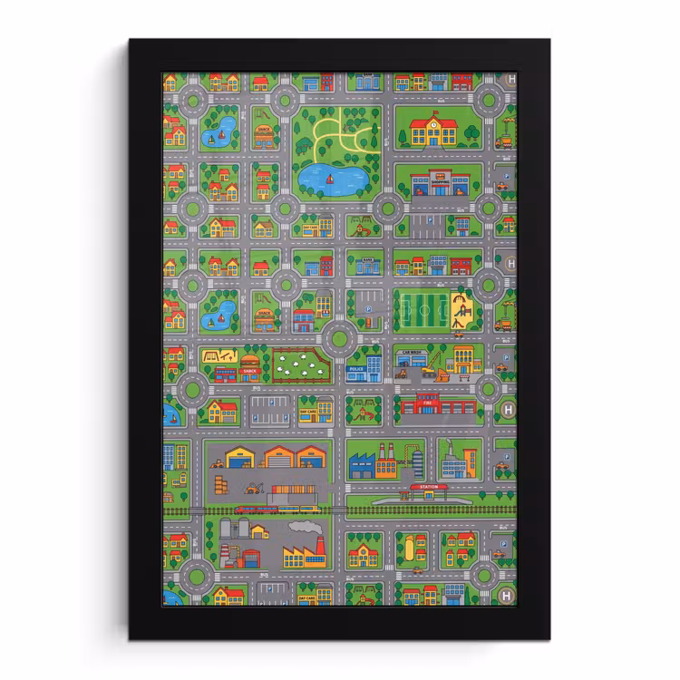 Poster met lijst - Gebouwen - Straten - Kinderlijk — 1