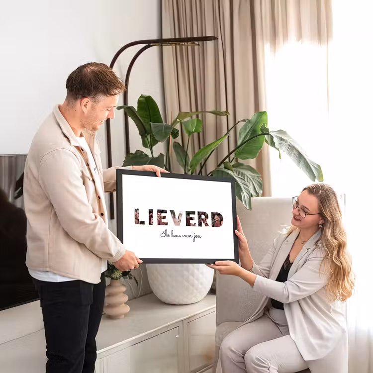 Poster met lijst - Lieverd — 2