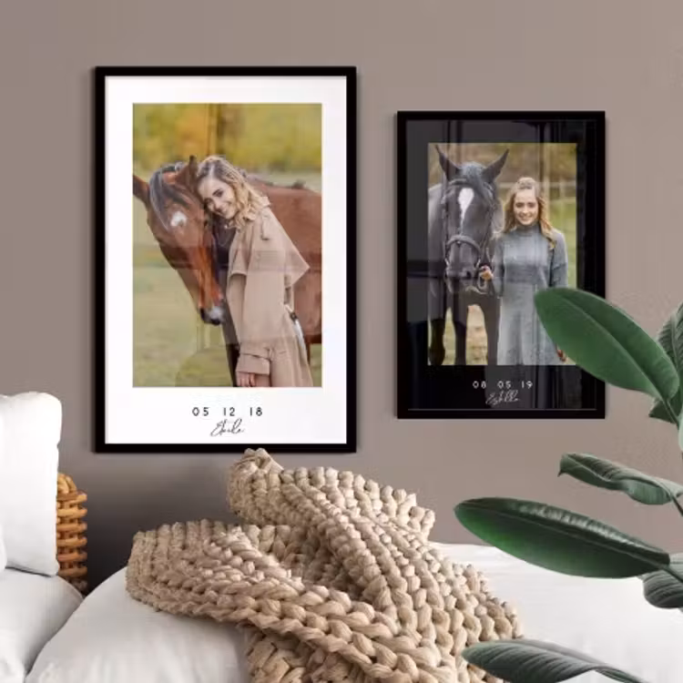 Poster met lijst paarden — 2