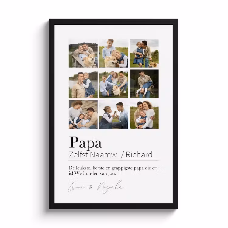 Poster met lijst - Papa betekenis collage — 1