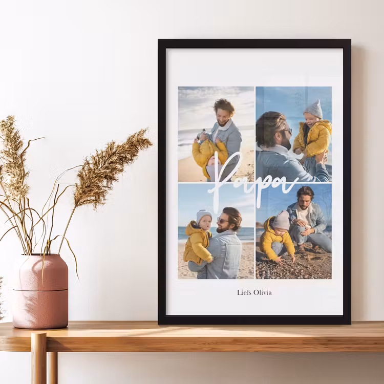 Poster met lijst - Papa collage — 2
