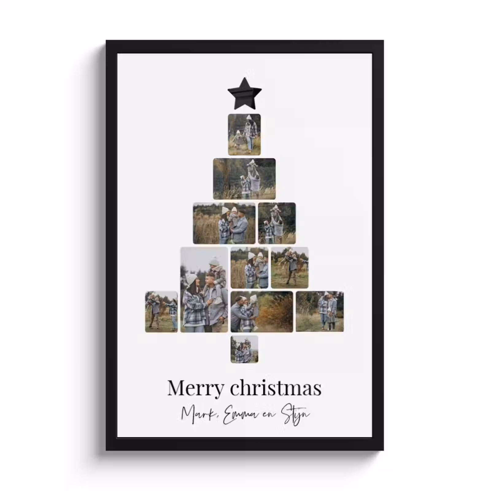 Poster met lijst – Kerstboom collage — 1