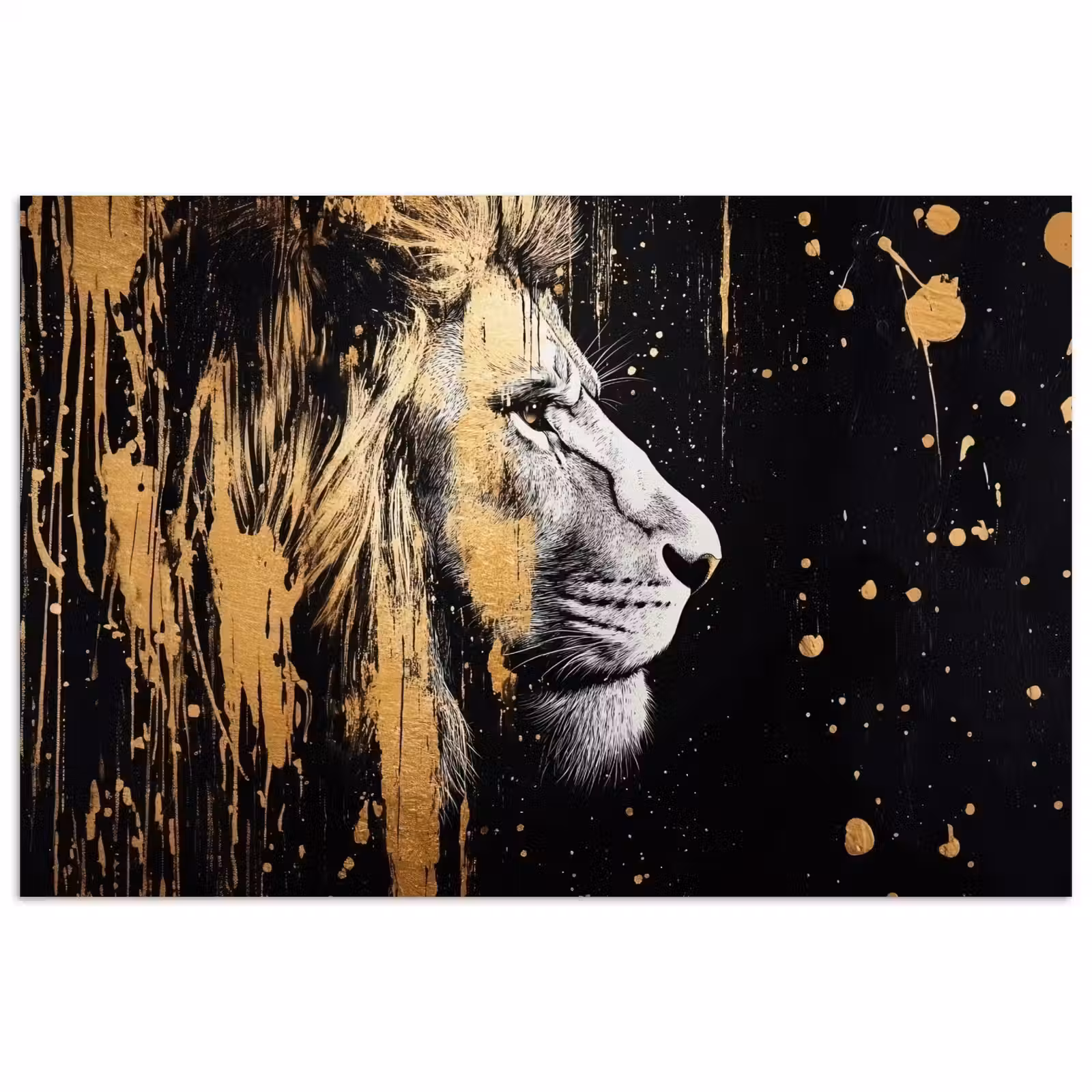 Poster - Portret - Leeuw - Abstract - Goud — 1