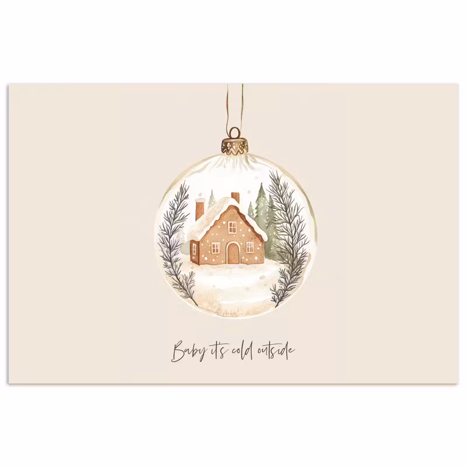 Poster - Quote - Winter - Kerst - Beige - Kerstbal — 1