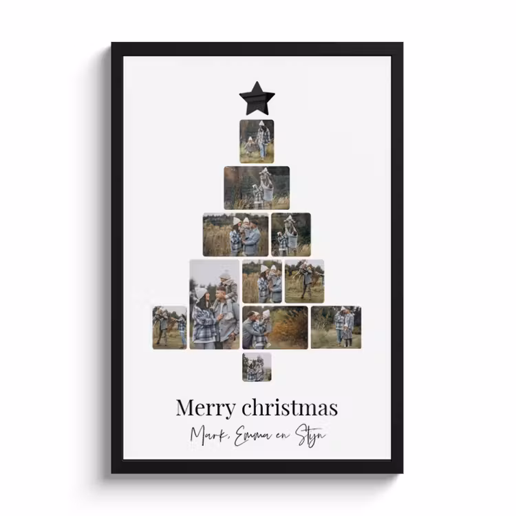 Poster met lijst – Kerstboom collage — 1