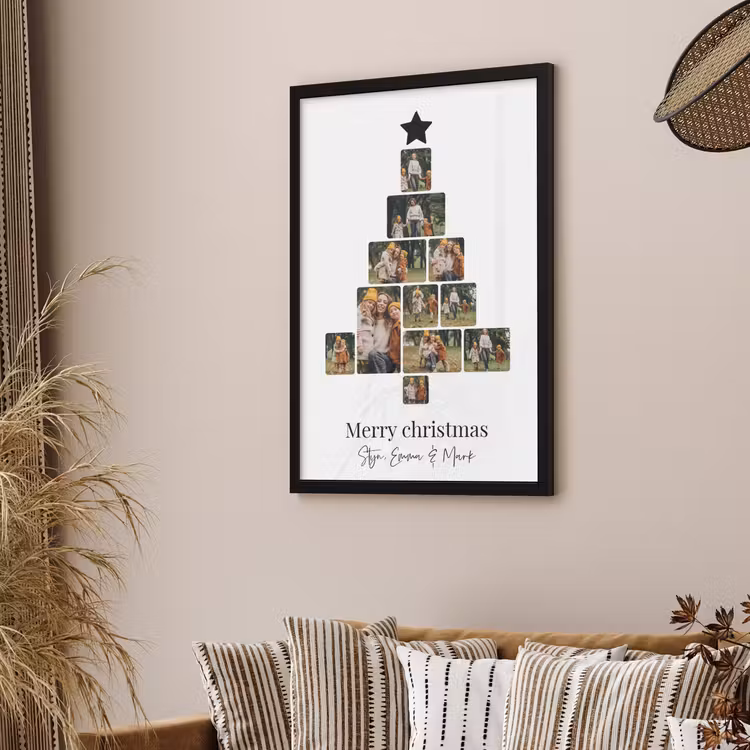 Poster met lijst – Kerstboom collage — 2