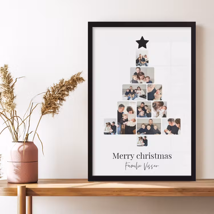 Poster met lijst – Kerstboom collage — 3