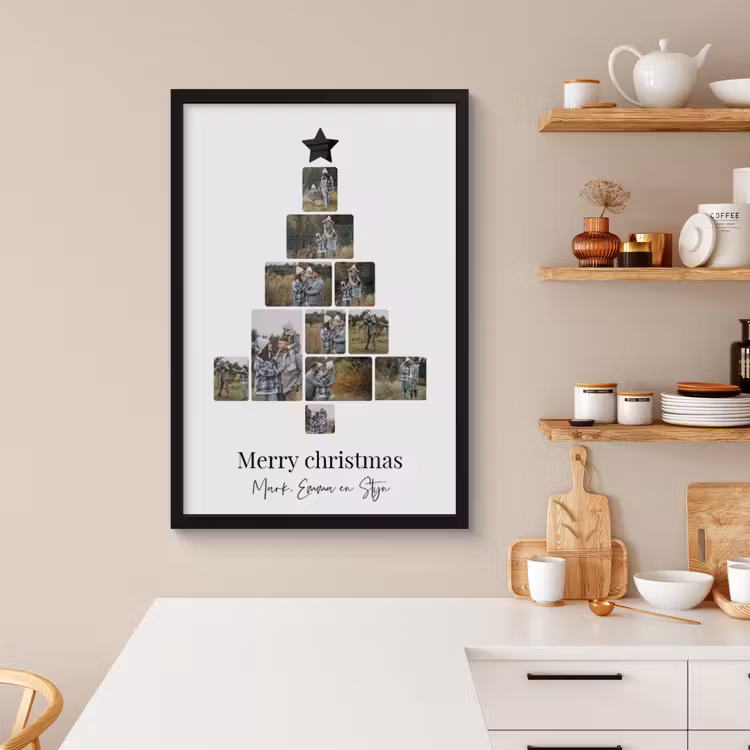 Poster met lijst – Kerstboom collage — 4