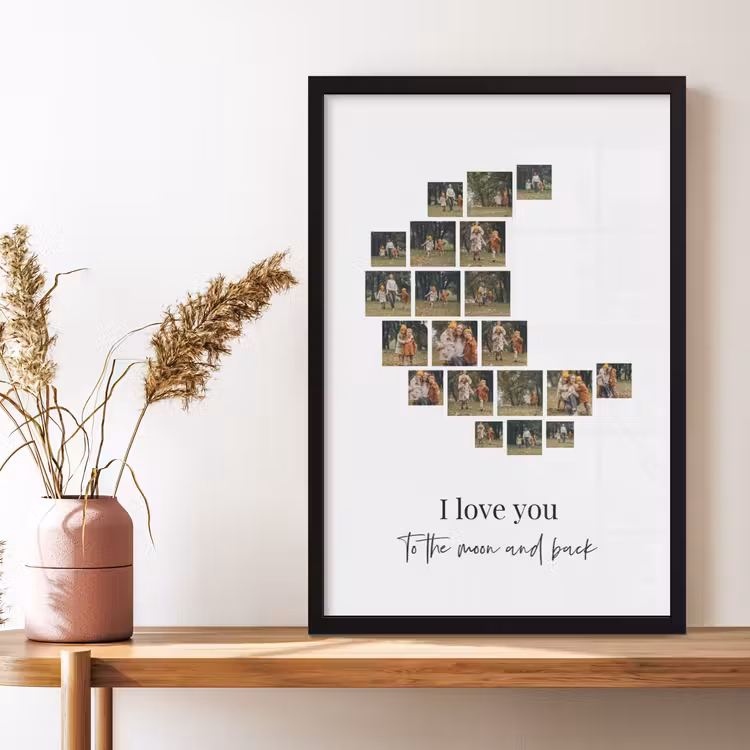 Poster met lijst – Maan collage — 2