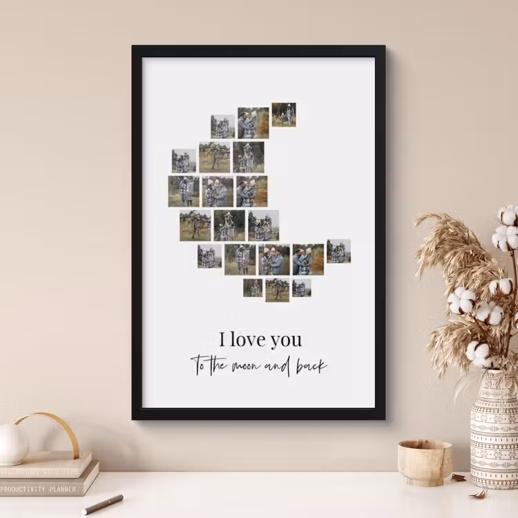 Poster met lijst – Maan collage — 4