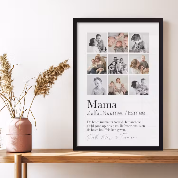 Poster met lijst - Mama betekenis collage — 2