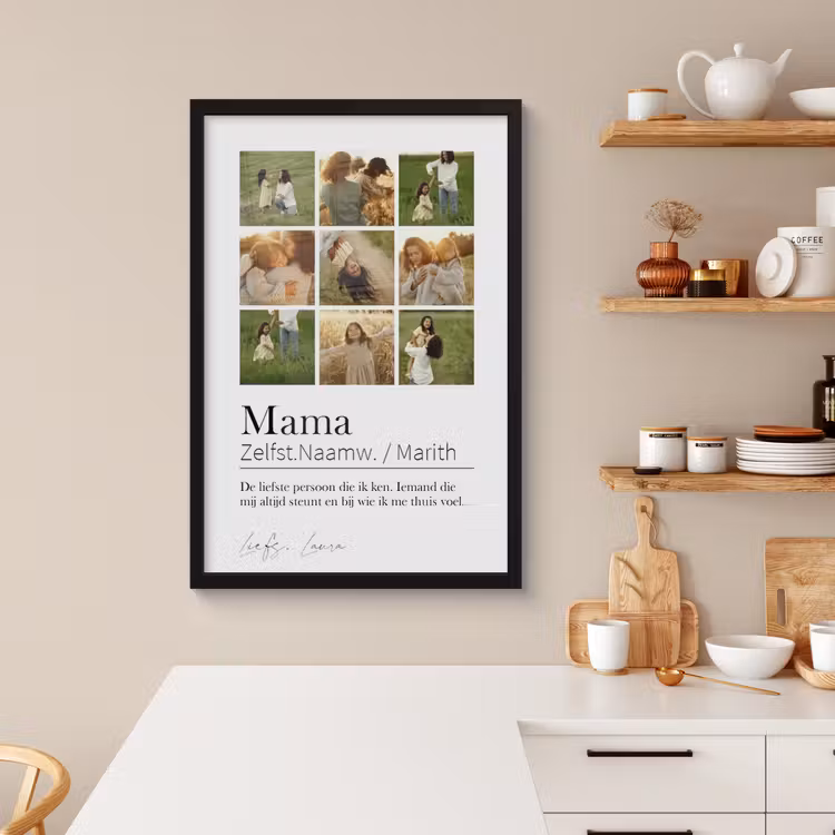 Poster met lijst - Mama betekenis collage — 4