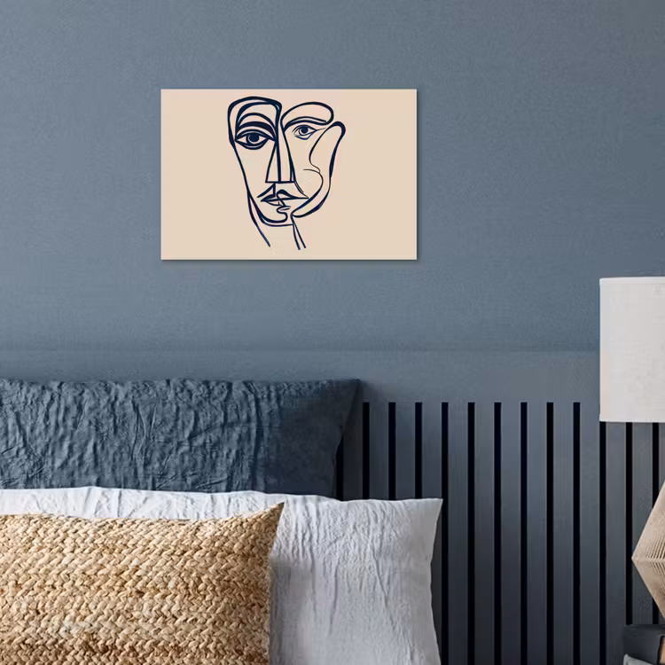 Poster - Minimalistisch - Lijnillustratie - Beige - Donkerblauw — 3