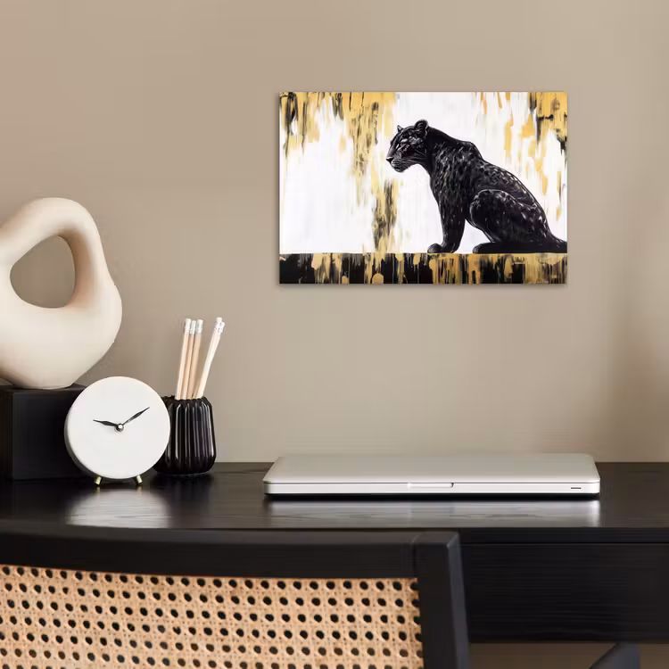 Poster - Panter - Zwart - Abstract - Goud — 2