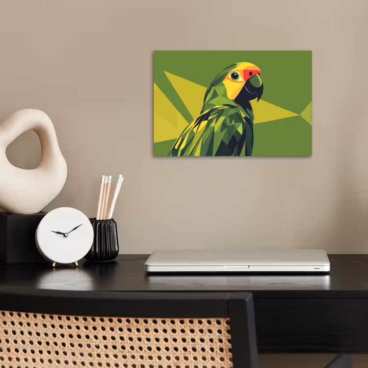 Poster - Papegaai - Groen - Snavel - Abstract — 2