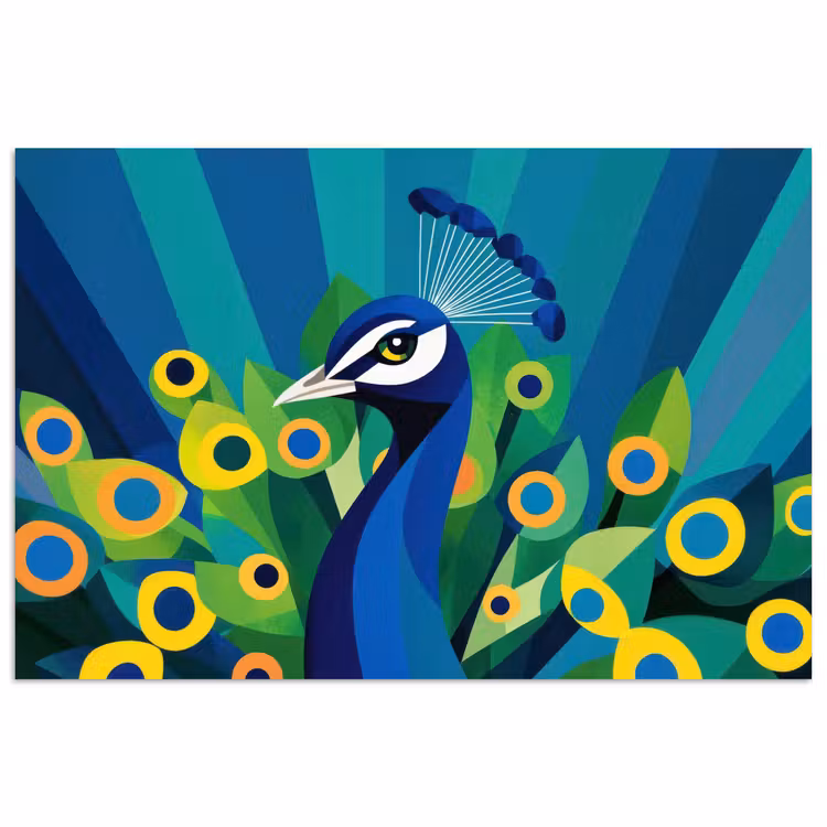 Poster - Pauw - Cirkels - Blauw — 1